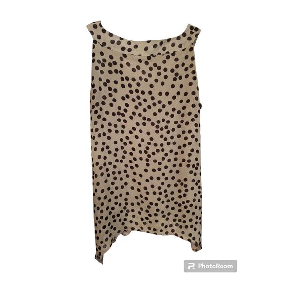 Zac and Rachel, Sleeveless Beige And Black Polkadot Cold Shoulder Top Size L - Picture 2 of 4